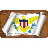 Virgin Islands US Flag Scroll Metal Novelty License Plate 4" x 2.2" (MLP)