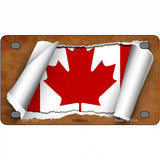 Canada Flag Scroll Metal Novelty License Plate 4" x 2.2" (MLP)