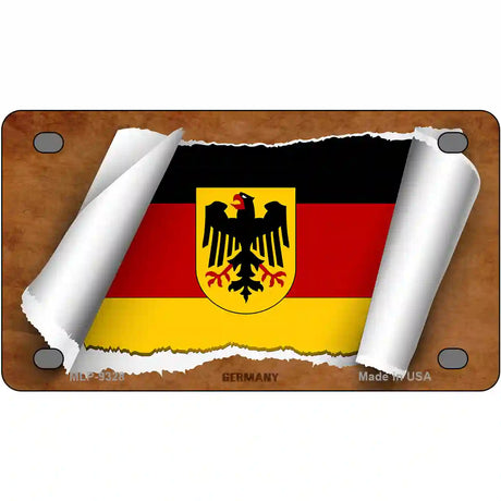 Germany Country Flag Scroll Metal Novelty License Plate 4" x 2.2" (MLP)