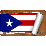 Puerto Rico Flag Scroll Metal Novelty License Plate 4" x 2.2" (MLP)