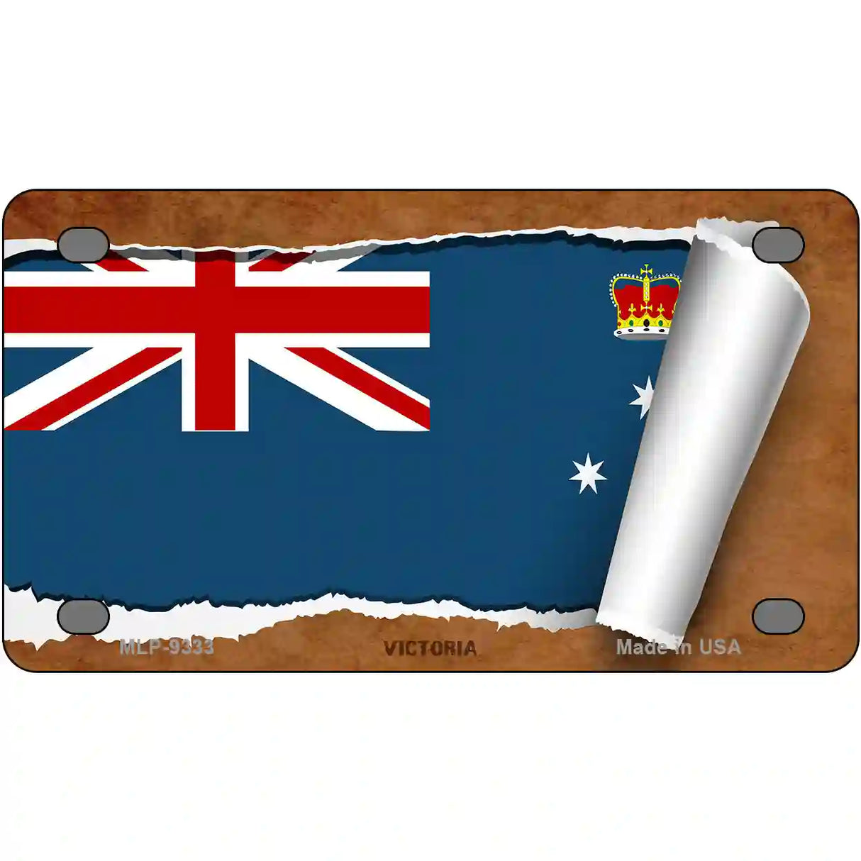 Victoria Flag Scroll Metal Novelty License Plate 4" x 2.2" (MLP)