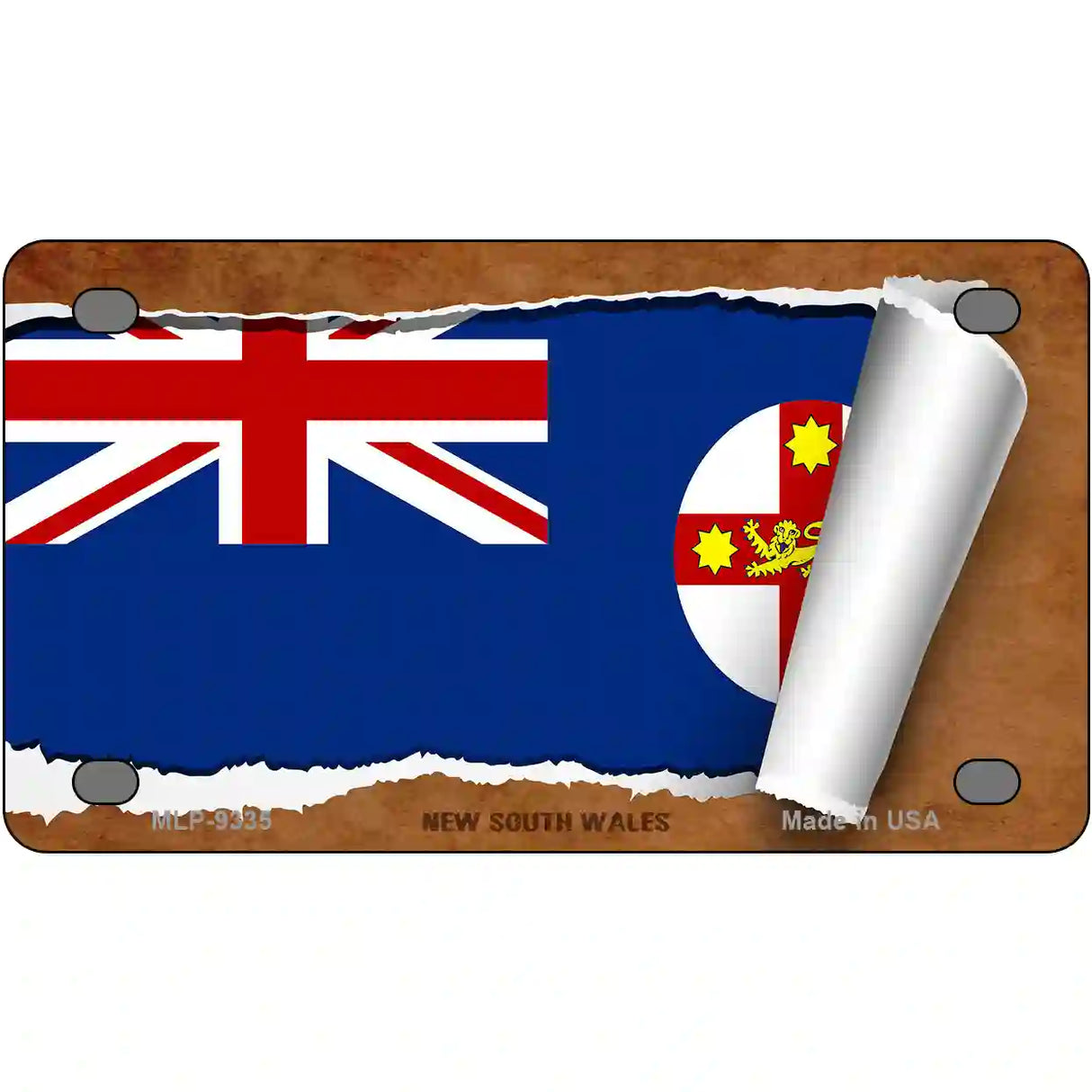 New South Wales Flag Scroll Metal Novelty License Plate 4" x 2.2" (MLP)