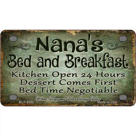 Nanas Bed And Breakfast Metal Novelty License Plate 4" x 2.2" (MLP)