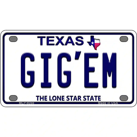 Gigem Texas Novelty Metal License Plate 4" x 2.2" (MLP)