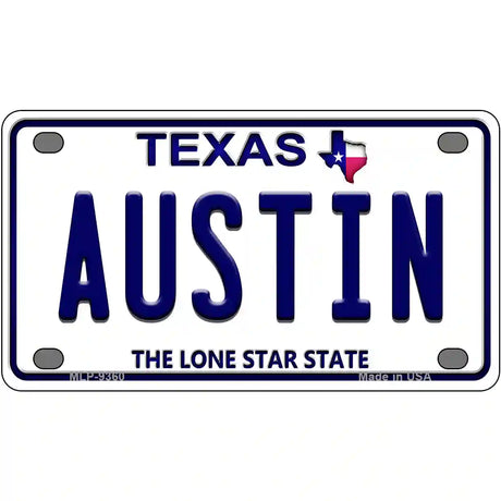 Austin Texas Novelty Metal License Plate 4" x 2.2" (MLP)