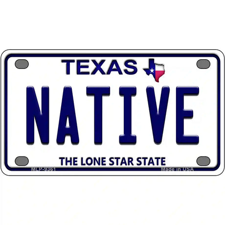 Native Texas Novelty Metal License Plate 4" x 2.2" (MLP)