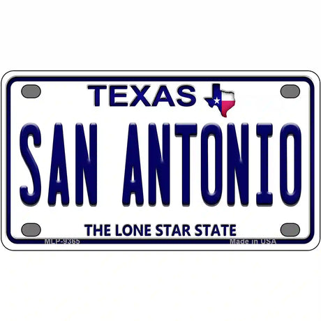 San Antonio Texas Novelty Metal License Plate 4" x 2.2" (MLP)