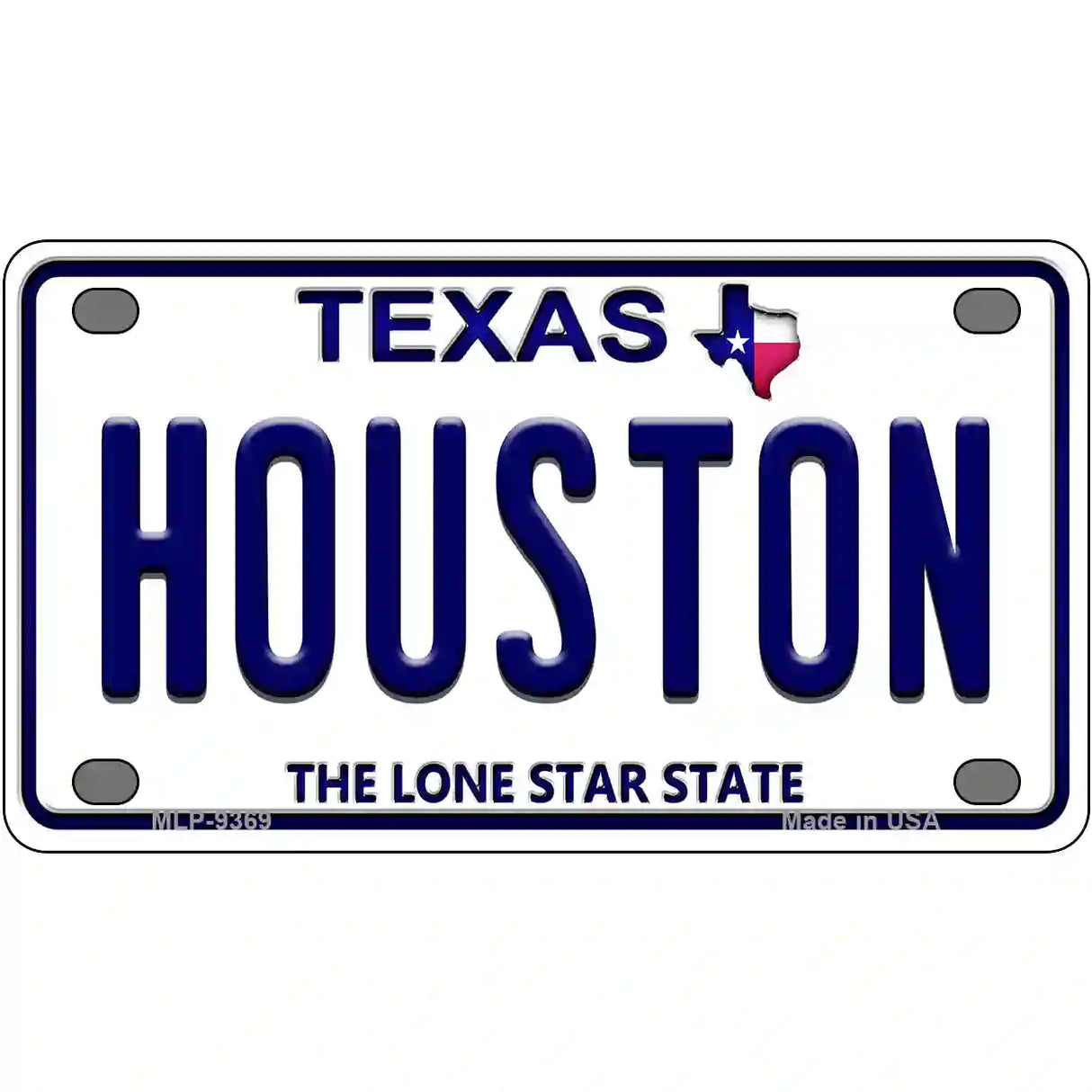 Houston Texas Novelty Metal License Plate 4" x 2.2" (MLP)