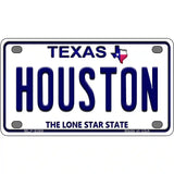 Houston Texas Novelty Metal License Plate 4" x 2.2" (MLP)