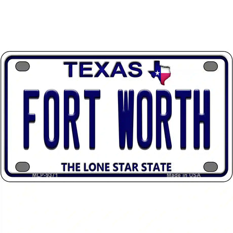 Fort Worth Texas Novelty Metal License Plate 4" x 2.2" (MLP)