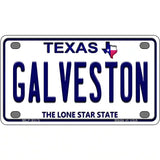 Galveston Texas Novelty Metal License Plate 4" x 2.2" (MLP)