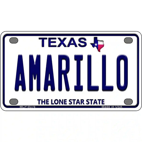 Amarillo Texas Novelty Metal License Plate 4" x 2.2" (MLP)