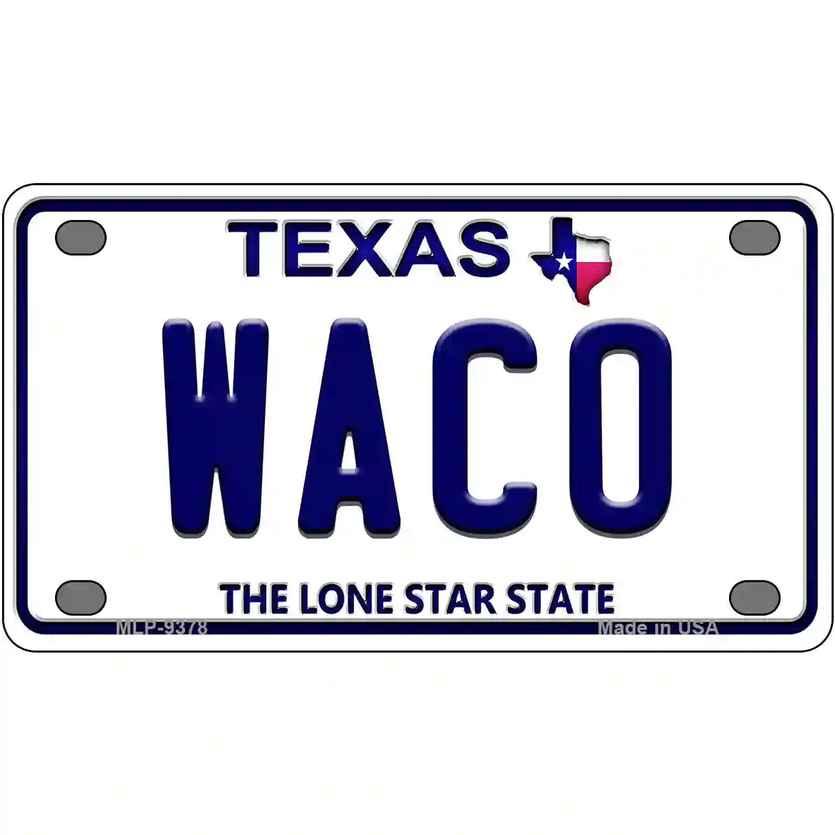 Waco Texas Novelty Metal License Plate 4" x 2.2" (MLP)