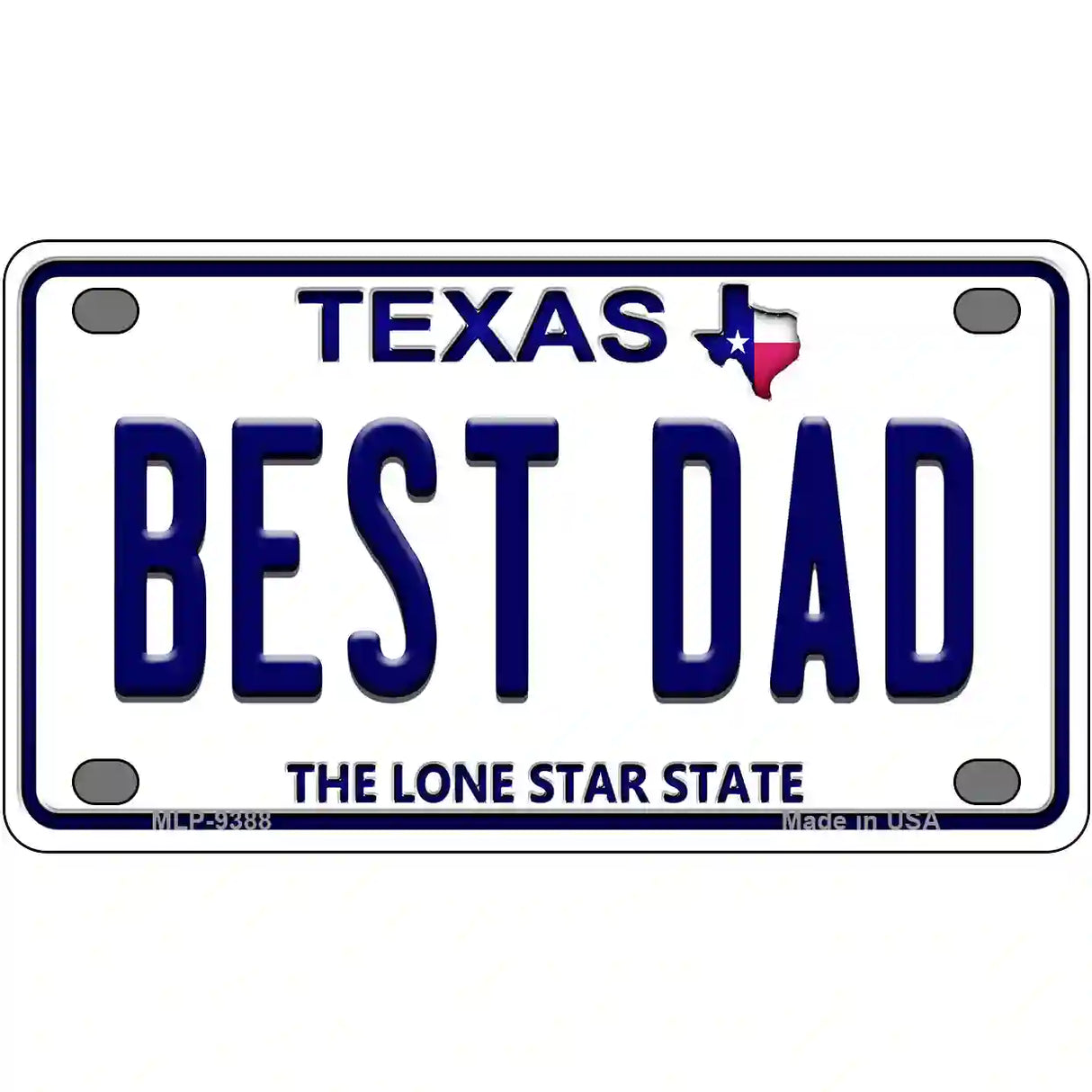 Best Dad Texas Novelty Metal License Plate 4" x 2.2" (MLP)