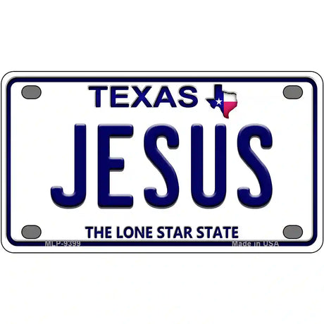 Jesus Texas Novelty Metal License Plate 4" x 2.2" (MLP)