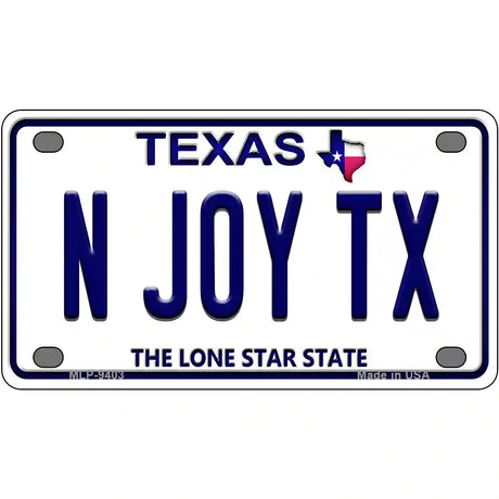 N Joy TX Texas Novelty Metal License Plate 4" x 2.2" (MLP)