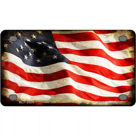 American Vintage Flag Novelty Metal License Plate 4" x 2.2" (MLP)