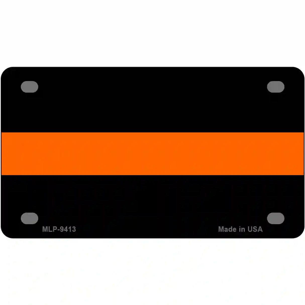 Thin Orange Line Novelty Metal License Plate 4" x 2.2" (MLP)