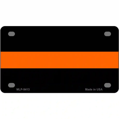 Thin Orange Line Novelty Metal License Plate 4" x 2.2" (MLP)