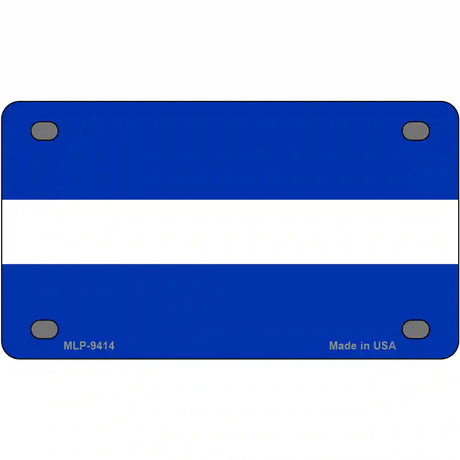 Thin White Line On Blue Novelty Metal License Plate 4" x 2.2" (MLP)