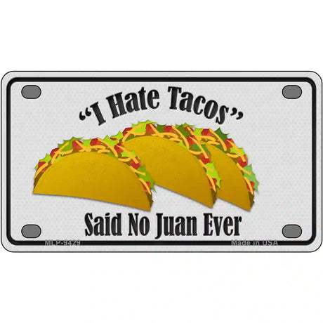 Tacos Novelty Metal License Plate 4" x 2.2" (MLP)