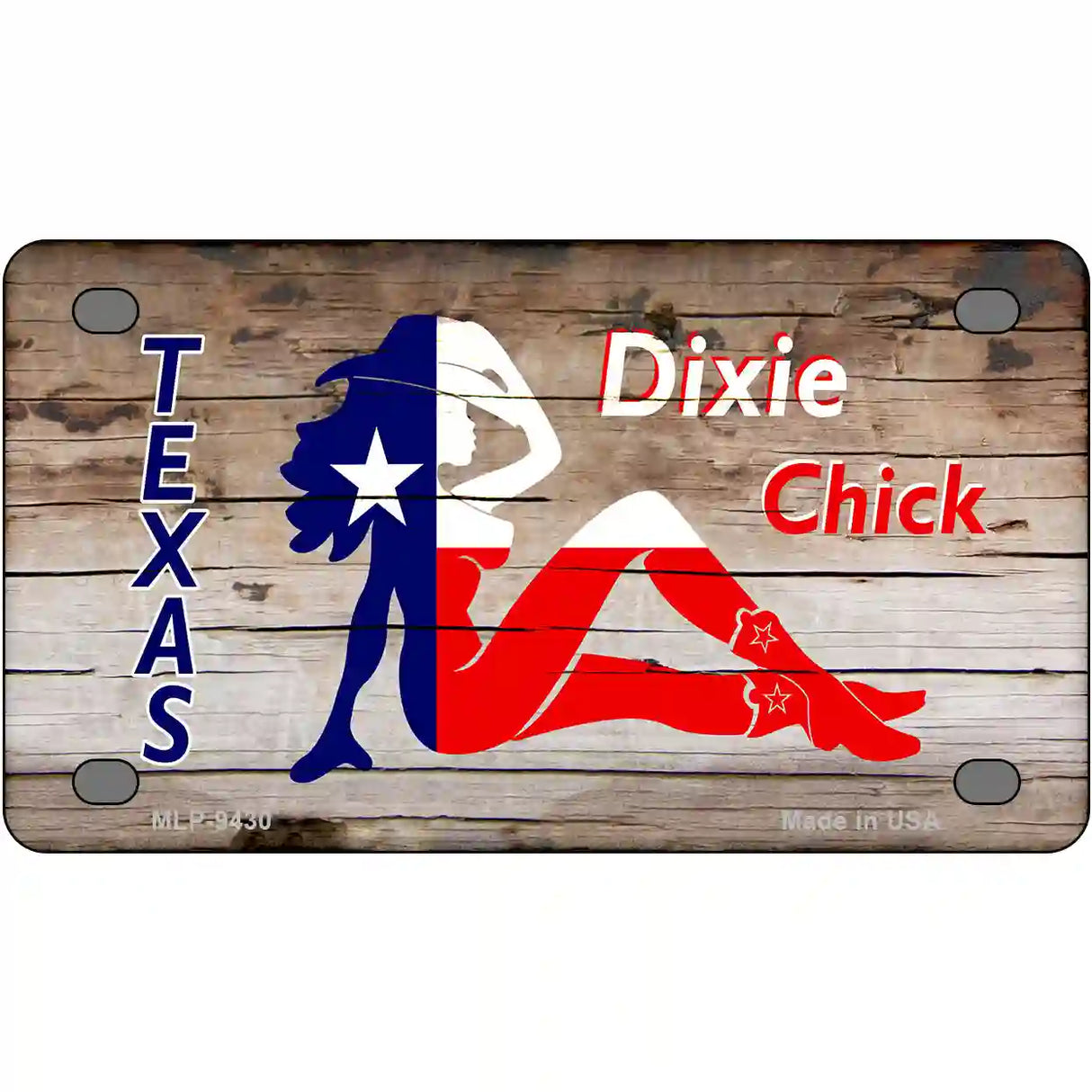 Dixie Chicks Texas Wood Novelty Metal License Plate 4" x 2.2" (MLP)