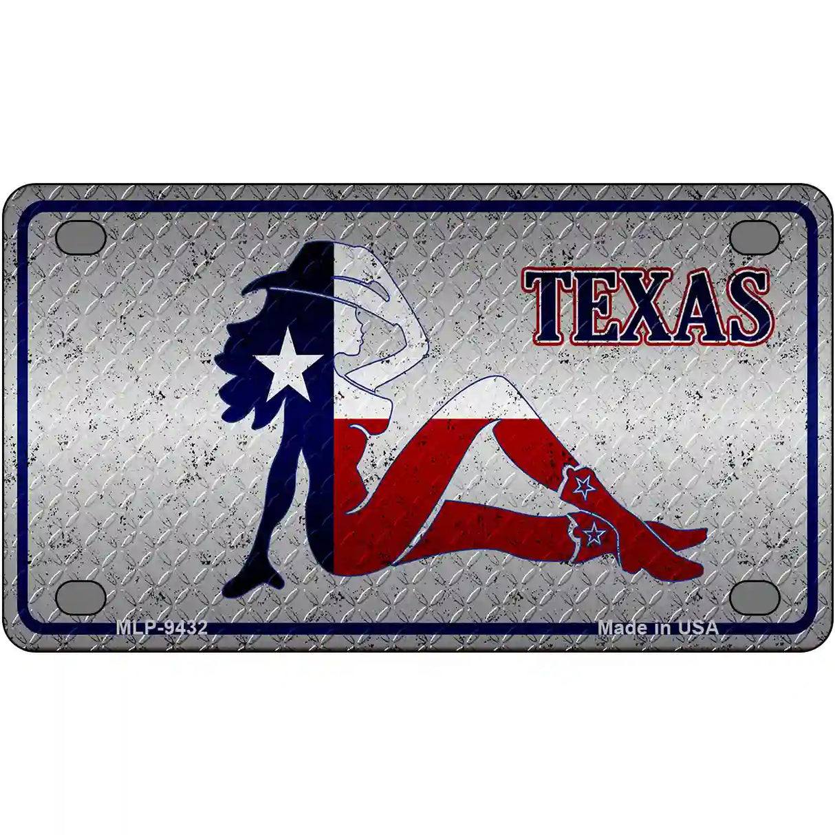 Texas Girl Diamond Novelty Metal License Plate 4" x 2.2" (MLP)