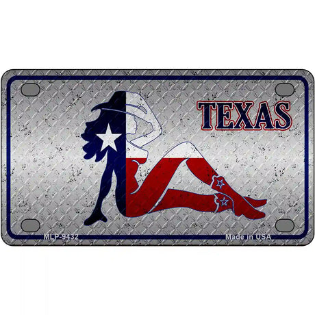 Texas Girl Diamond Novelty Metal License Plate 4" x 2.2" (MLP)