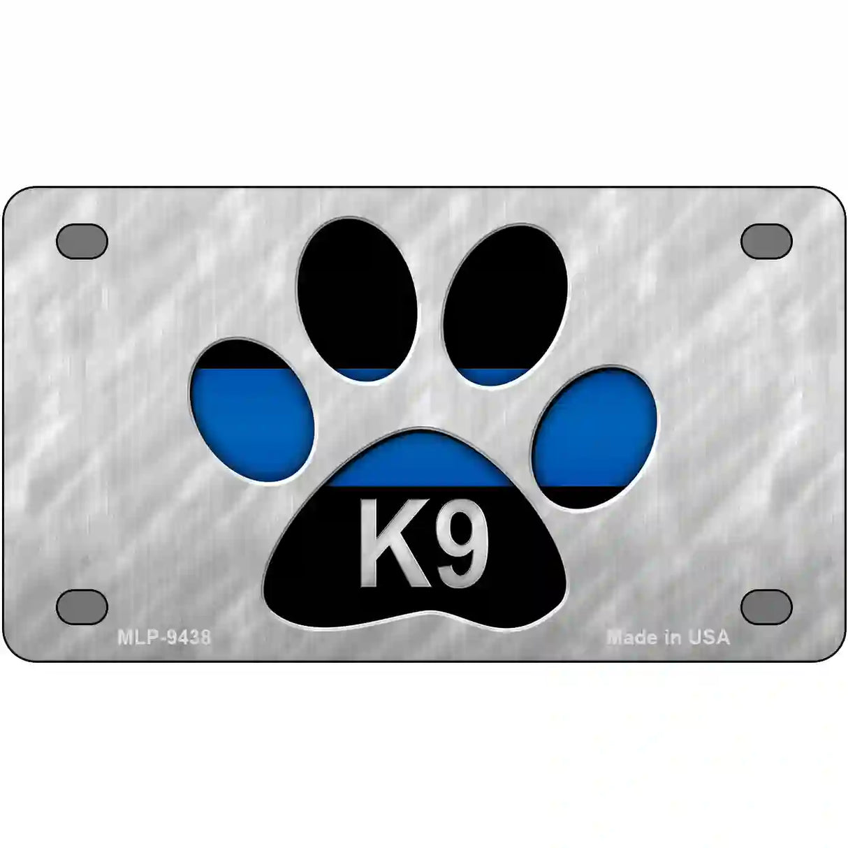 Thin Blue Line Paw K-9 Metal Novelty License Plate 4" x 2.2" (MLP)