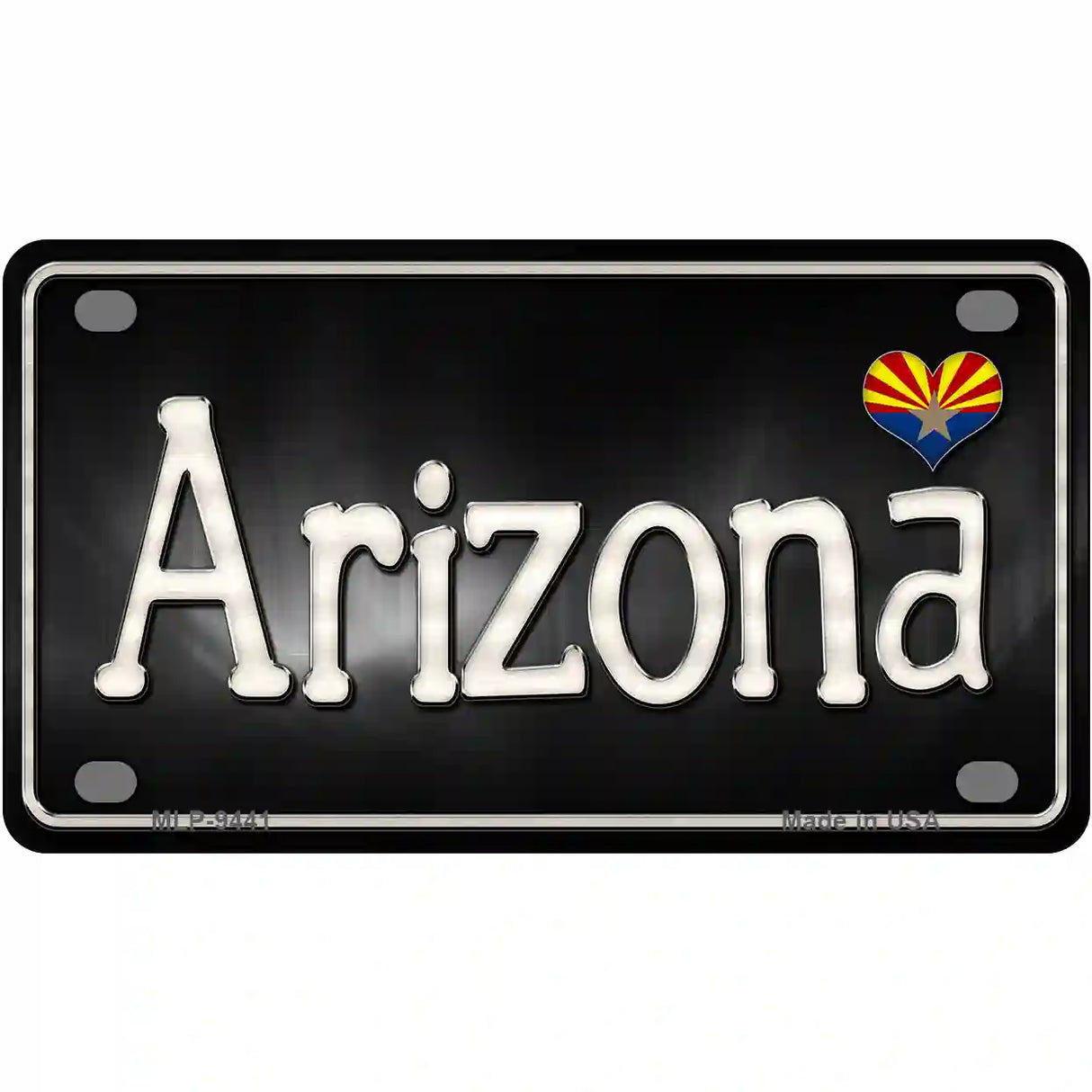 Arizona Flag Script Metal Novelty License Plate 4" x 2.2" (MLP)