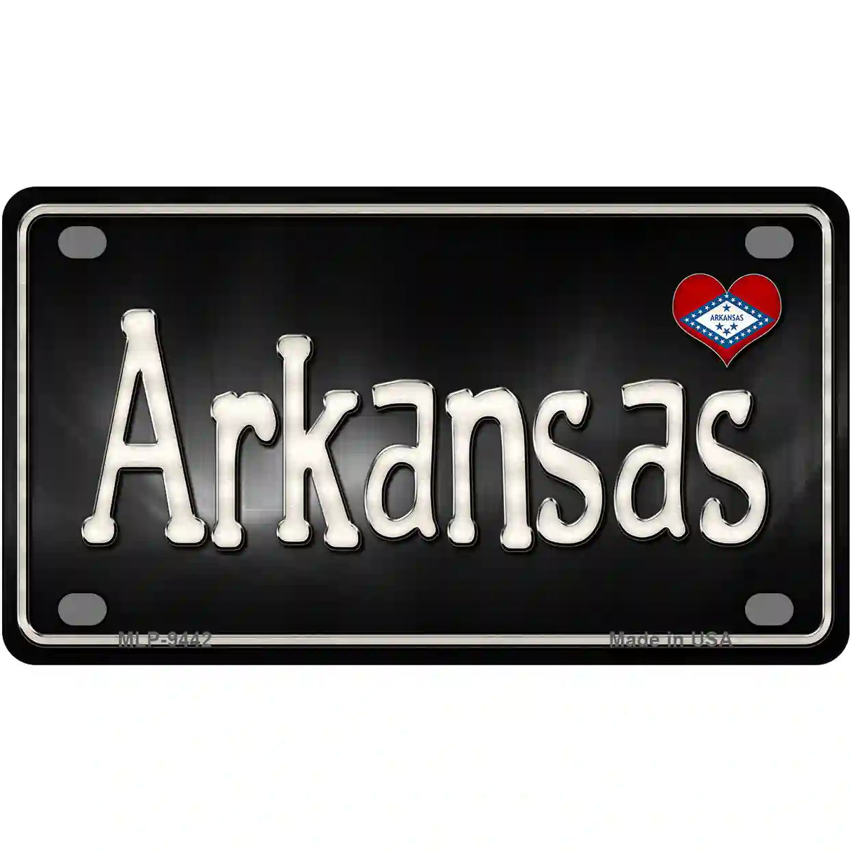 Arkansas Flag Script Metal Novelty License Plate 4" x 2.2" (MLP)