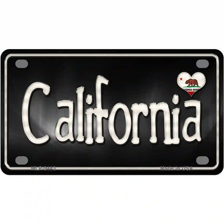 California Flag Script Metal Novelty License Plate 4" x 2.2" (MLP)