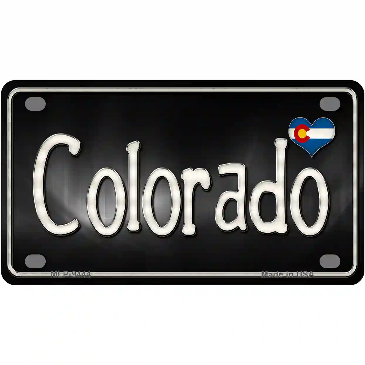 Colorado Flag Script Metal Novelty License Plate 4" x 2.2" (MLP)