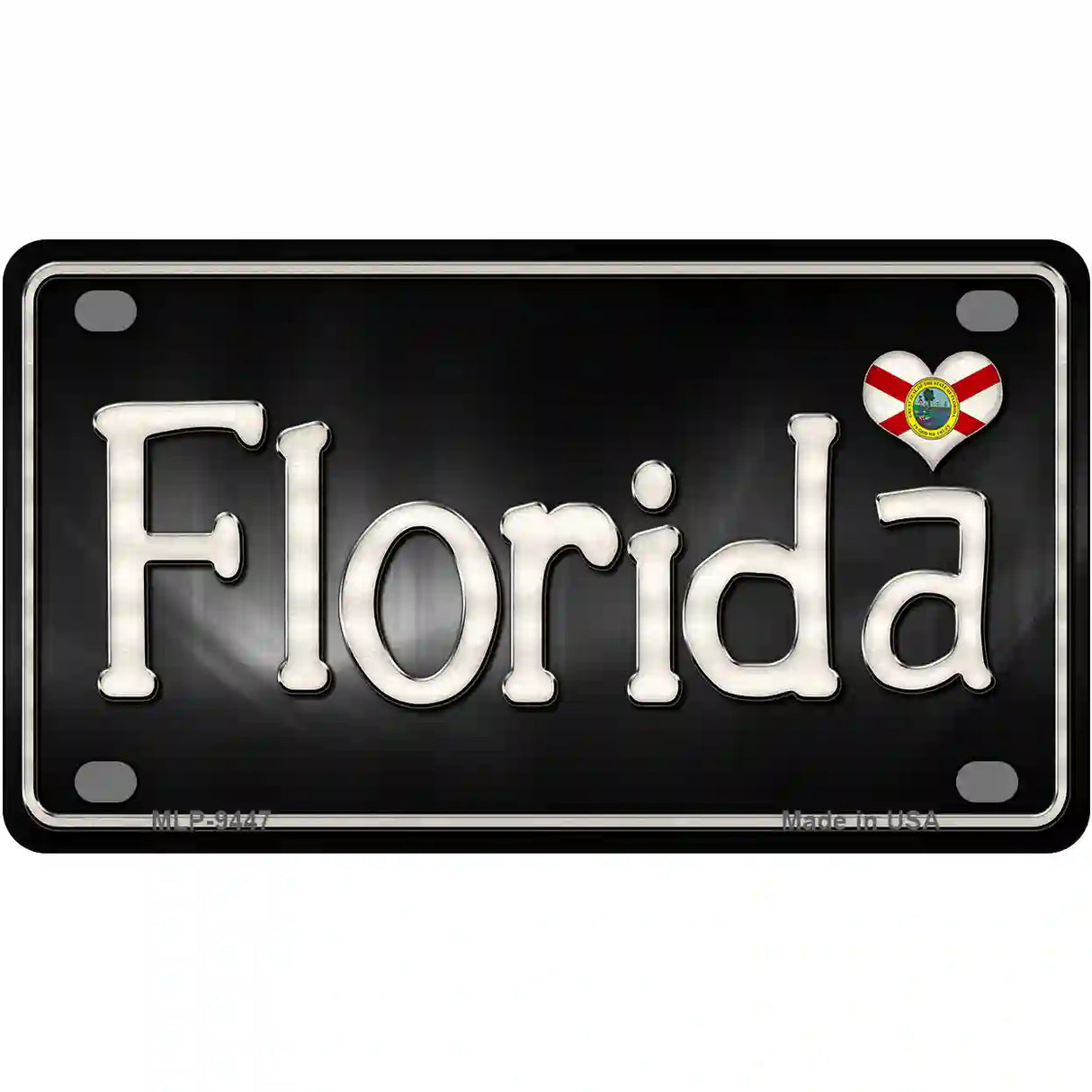 Florida Flag Script Metal Novelty License Plate 4" x 2.2" (MLP)