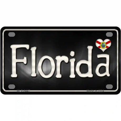 Florida Flag Script Metal Novelty License Plate 4" x 2.2" (MLP)