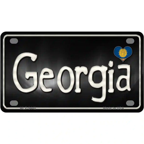 Georgia Flag Script Metal Novelty License Plate 4" x 2.2" (MLP)