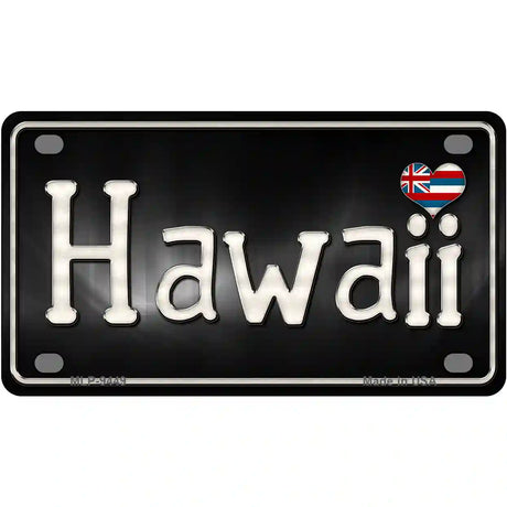 Hawaii Flag Script Metal Novelty License Plate 4" x 2.2" (MLP)