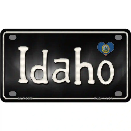 Idaho Flag Script Metal Novelty License Plate 4" x 2.2" (MLP)