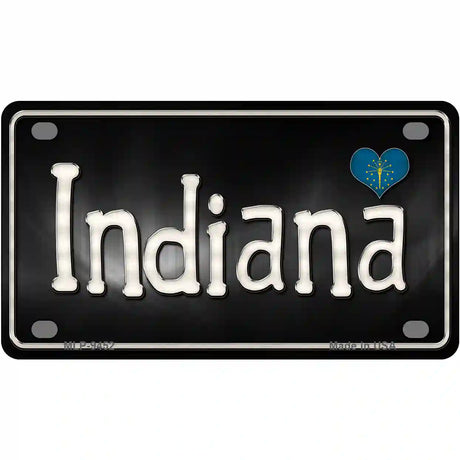 Indiana Flag Script Metal Novelty License Plate 4" x 2.2" (MLP)