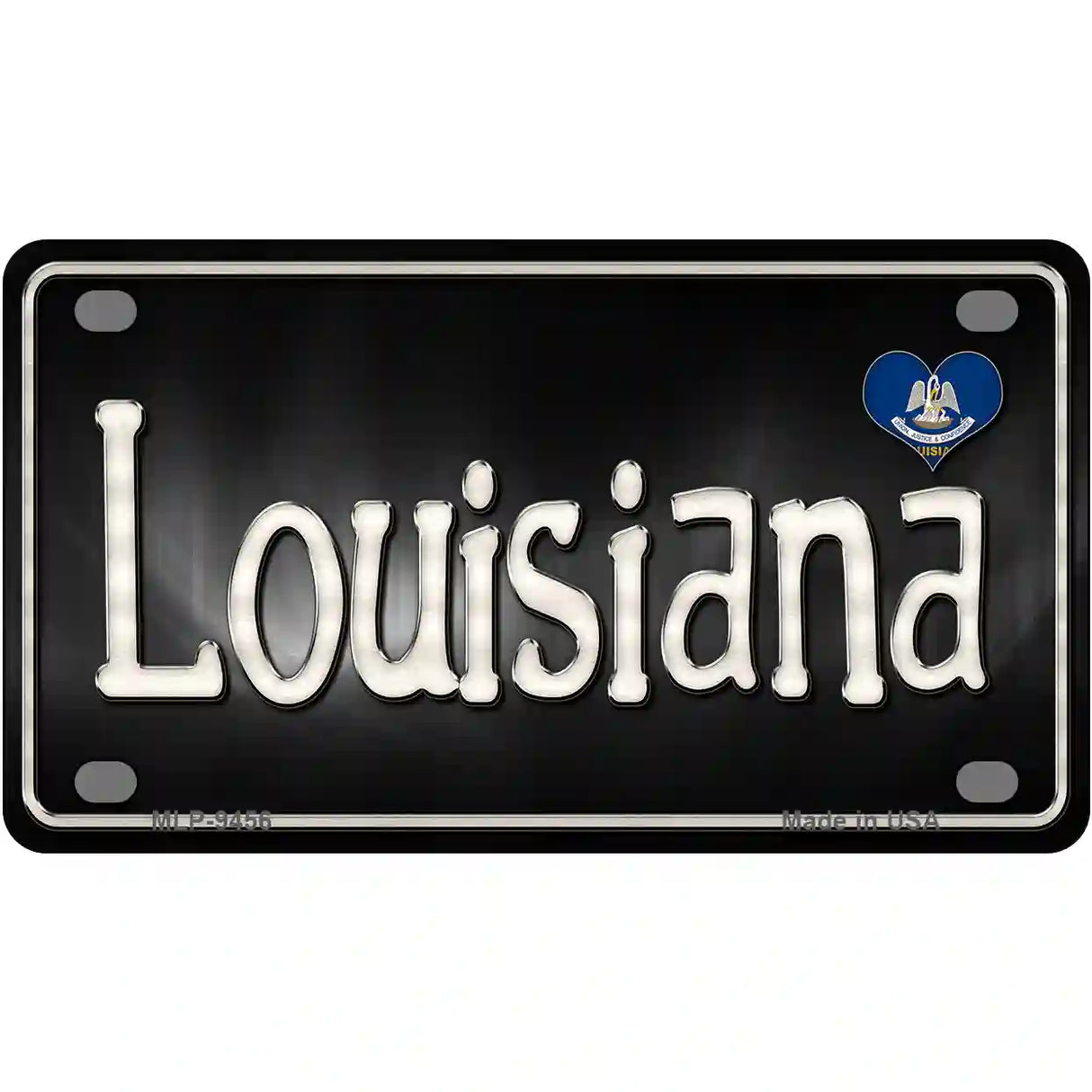 Louisiana Flag Script Metal Novelty License Plate 4" x 2.2" (MLP)