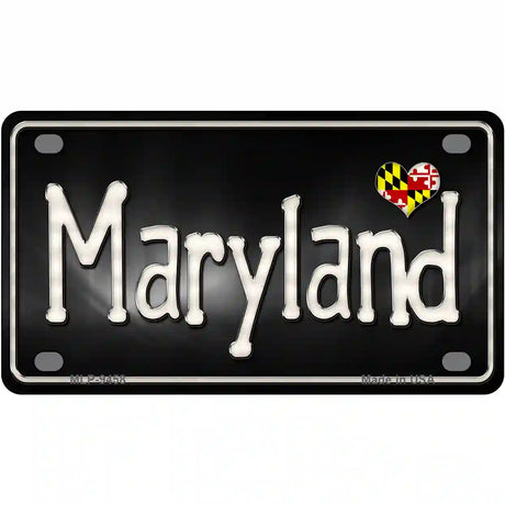 Maryland Flag Script Metal Novelty License Plate 4" x 2.2" (MLP)