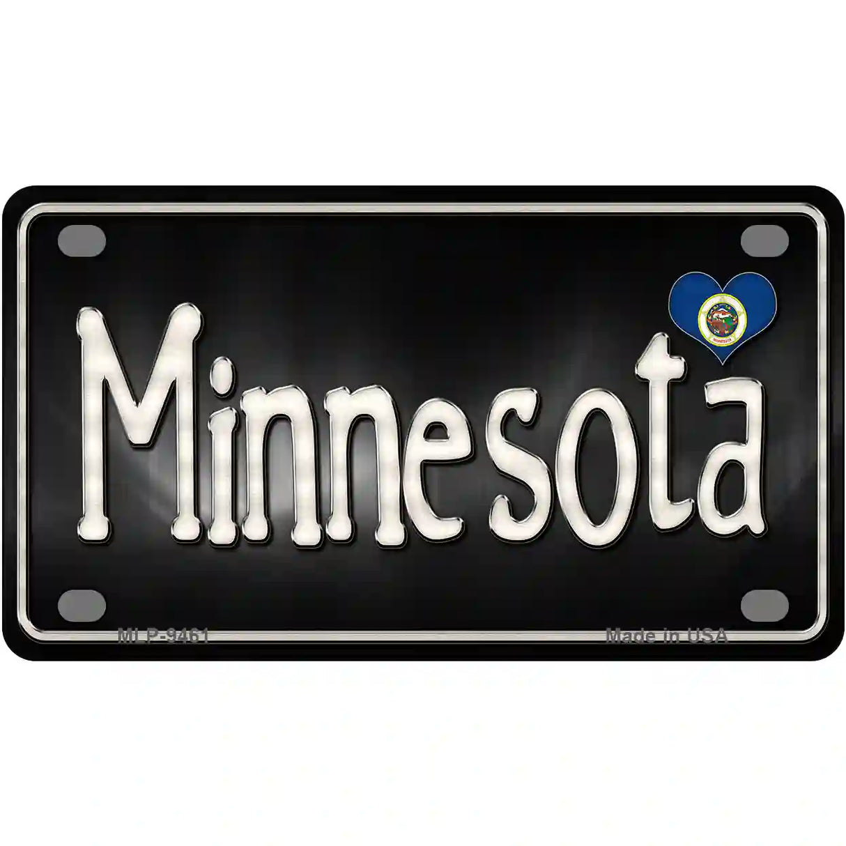 Minnesota Flag Script Metal Novelty License Plate 4" x 2.2" (MLP)