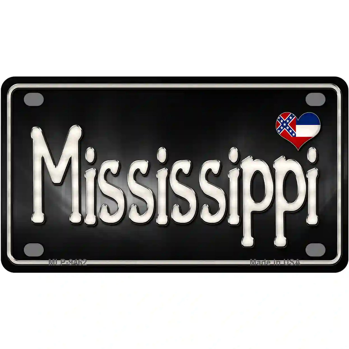 Mississippi Flag Script Metal Novelty License Plate 4" x 2.2" (MLP)