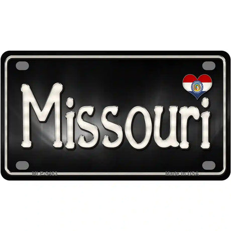 Missouri Flag Script Metal Novelty License Plate 4" x 2.2" (MLP)