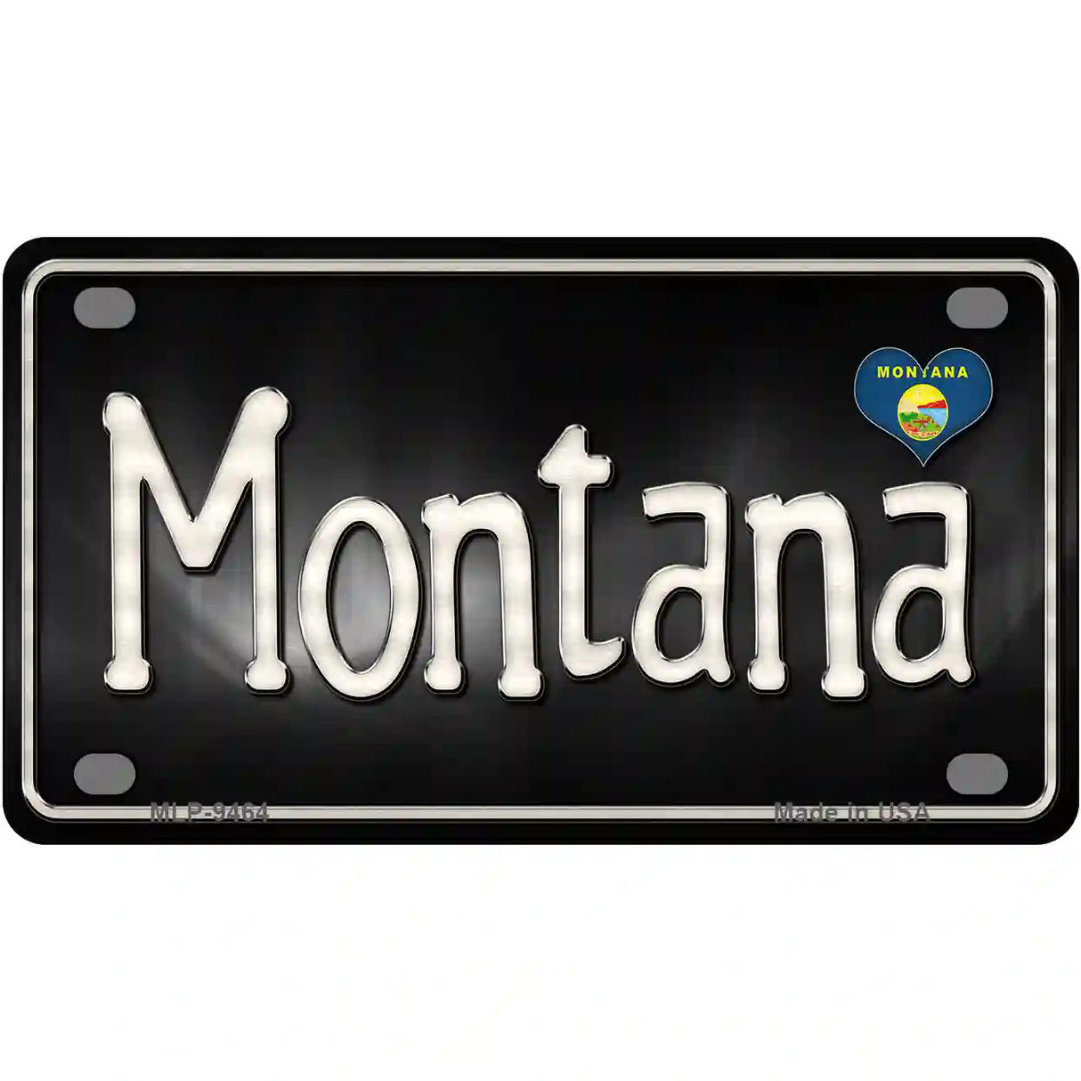 Montana Flag Script Metal Novelty License Plate 4" x 2.2" (MLP)