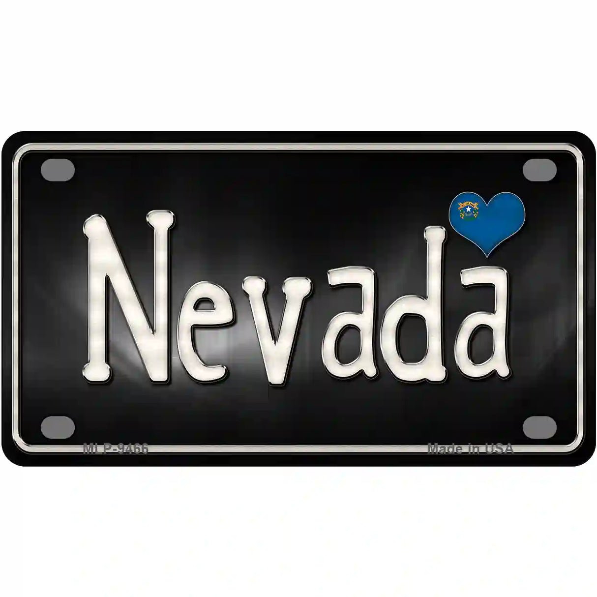 Nevada Flag Script Metal Novelty License Plate 4" x 2.2" (MLP)