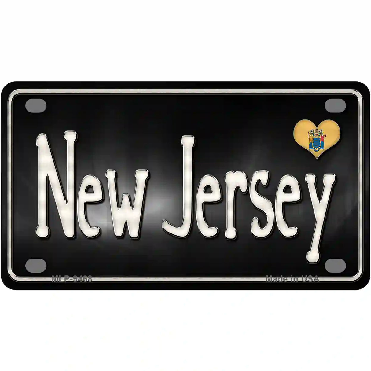 New Jersey Flag Script Metal Novelty License Plate 4" x 2.2" (MLP)