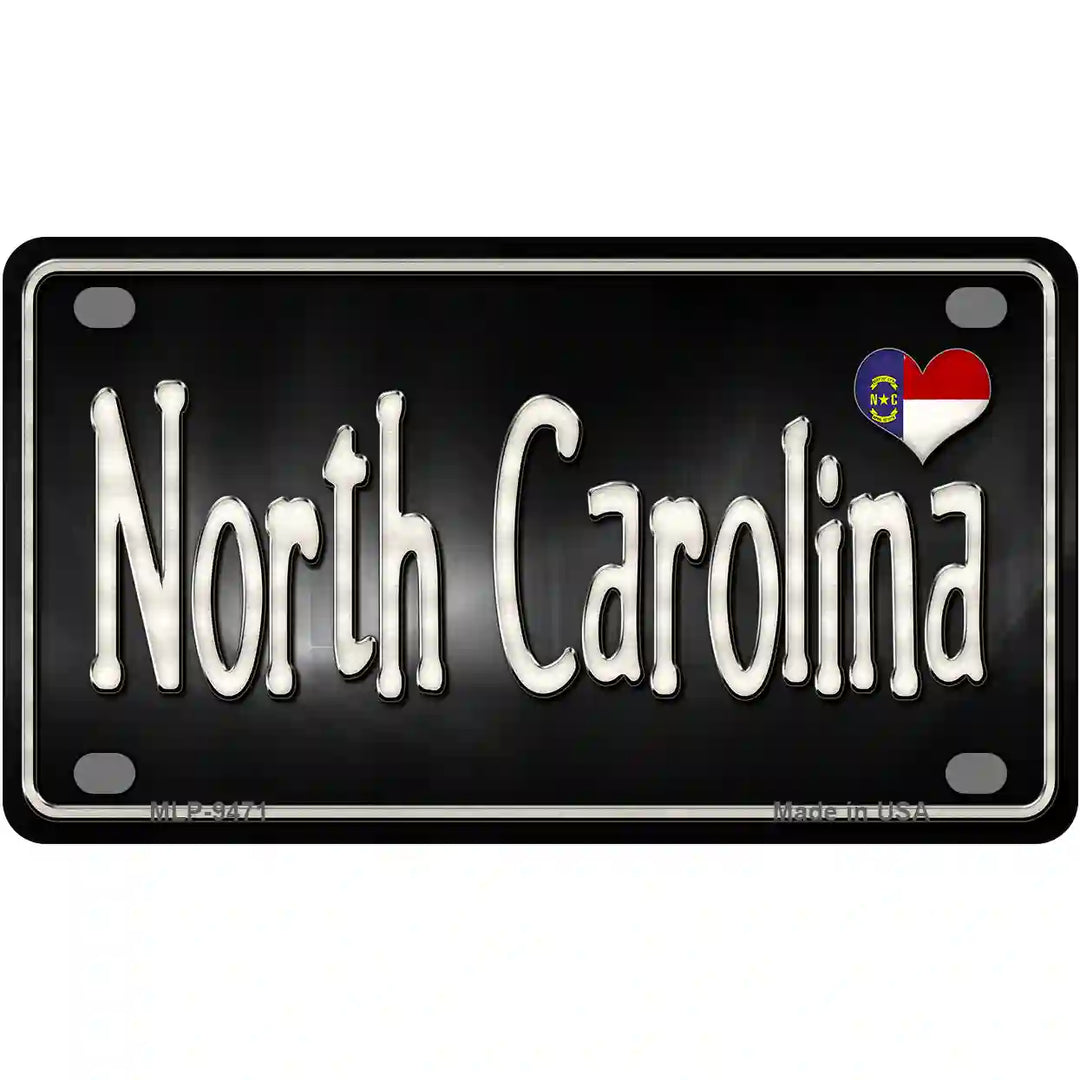 North Carolina Flag Script Metal Novelty License Plate 4" x 2.2" (MLP)