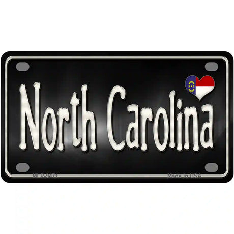 North Carolina Flag Script Metal Novelty License Plate 4" x 2.2" (MLP)