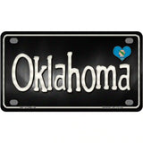 Oklahoma Flag Script Metal Novelty License Plate 4" x 2.2" (MLP)